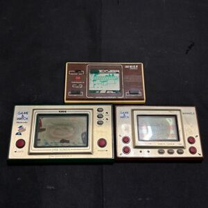 CLM285T ジャンク ニンテンドー GAME&WATCH ゲームウォッチ PP-23 ポパイ/MH-06 マンホール/BANDAI GD影武者 携帯ゲーム 3点 まとめ