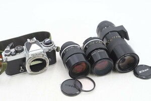 Nikon FE ニコン フィルムカメラ ボディ＆ NIKKOR 135MM 1:2.8/200mm 1:4 レンズセット(D3831)