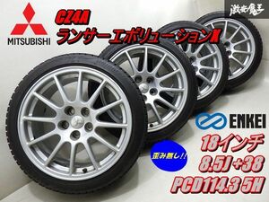 ●【バリ山 スタッドレス付!!】 ミツビシ 純正 CZ4A ランサーエボリューション10 ENKEI製 18インチ ホイール BLIZZAK VRX2 215/45R18 棚S-5