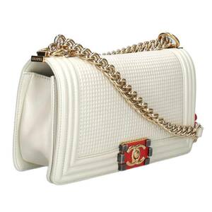 シャネル CHANEL ボーイシャネル ココマークチェーンフラップショルダーバッグ 中古 SS13