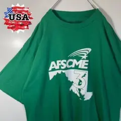 【USA IMPORT❗️】USA製　2XL 緑　プリントロゴ　ビッグシルエット