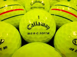 ★良質美品★キャロウェイ ERC ソフト Callaway『ERC SOFT』2023年モデル トリプルトラック イエロー 20個 ロストボール★