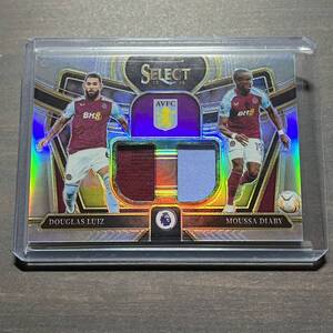 【2色カラー】 Douglas Luiz & Moussa Diaby / Aston Villa Dual Swatches Memorabilia 2023-24 Panini Select Premier League Soccer