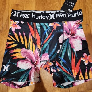 新品 HURLEY　プロ　NIKE　 ハーレー 水着 インナー 下着 サーフパンツ メンズ ブランド 海パン サポーター Mサイズ フローラル　黒 ナイキ