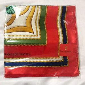 未使用 Roberta di camerino ロベルタディカメリーノ 大判 ハンカチ 大判スカーフ スカーフ シルク 絹100% 88×88cm