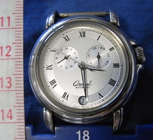 ジャンク オリエント 自動巻き デイデイト 21石 46B 305-60 CS シルバー925 銀無垢 裏スケ silver 925 ORIENT AUTOMATIC オートマチック