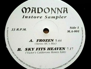 MADONNA　マドンナ　RAY OF LIGHT Instore Sampler EP　リミックス集　限定 DJ 12”レコード　： Frozen　Sky Fits Heaven　Drowned World