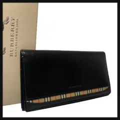 【美品】 Burberry バーバリー 長財布 ノバチェック レザー