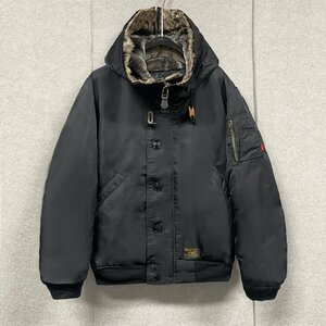 WTAPS 17AW N-2B/JACKET.NYLON.TWILL N2B ダブルタップス ナイロン フライト ジャケット ブラック サイズ4（XL）