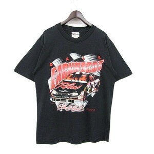 サイズ L CHASE NASCAR レーシング 半袖 Tシャツ Dale Earnhardt レーサー プリント ナスカー ブラック 古着 ビンテージ 4JU2406