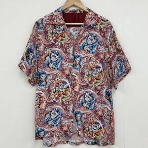 レア 初期 HYSTERIC GLAMOUR 死神 スカル 総柄 レーヨン アロハシャツ ヒステリックグラマー 半袖 開襟 90s VINTAGE archive 3020425