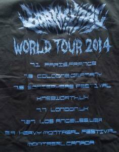 中古 BABYMETAL WORLD TOUR 2014 METALALIEN 背面ツアー日程 海外公式物販Tシャツ GILDAN Lサイズ 欧州版 メタルエイリアン ベビーメタル