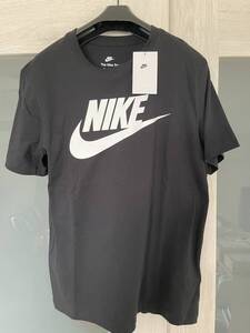 未使用 ナイキ NIKE 半袖 Tシャツ 白いビッグロゴ 表記Mサイズ 黒・ブラック 【アウトレット品】