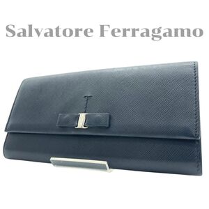 WA09-89　Salvatore Ferragamo フェラガモ 長財布 ブラック