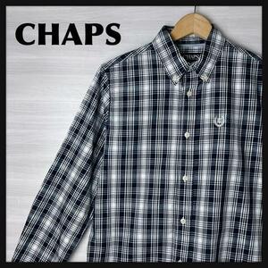 CHAPS ボタンダウン　長袖　シャツ　チェック　男女兼用　古着　BDシャツ