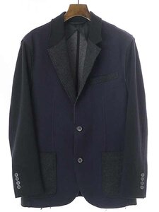 LANVIN ランバン 16AW 素材切替 カットオフ2Bジャケット ミックスカラー 44 IT7QXTMSBMDC