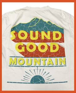 2222●JOHNBULL ジョンブル●SOUND GOOD MOUNTAINプリント コットン 半袖 Tシャツ ホワイト L