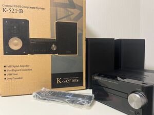 KENWOOD ケンウッド コンパクトHI-FIシステム K-521-B スピーカー リモコン 元箱 ミニコンポ 2011年製 ブラック オーディオ機器