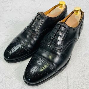 クロケットアンドジョーンズ Crockett&Jones WESTFIELD ストレート メダリオン 黒 ブラック 6 25cm メダリオン ブローグ レースアップ