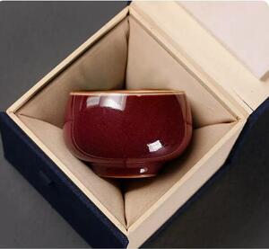 新品 　茶器　茶道具　工夫茶器　　お茶を飲む 　湯飲み　セラミック　１個入り　紅色