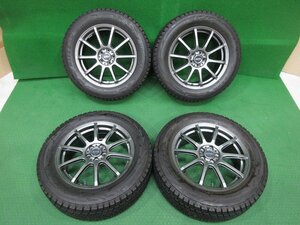 美品★KINO ADENAK SPORTS 17インチ アルミ 17×7J +50 100-5穴 9分山★ブリヂストン/BLIZZAK DM-V2 225/60R17 4本[プリウス/カローラ]