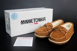 ミネトンカ ティリア レディース モカシン フラットシューズ ブラウン 24cm MINNETONKA TILIA