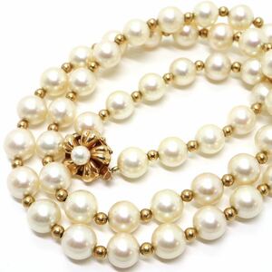 《K14 アコヤ本真珠ネックレス》J 36.1g 約53cm 約7.5-8.0mm珠 pearl パール necklace ジュエリー jewelry EA5/EB0