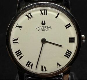 １円～　UNIVERSAL GENEVE　ユニバーサルジュネーブ　ALTESSE　アルテッセ　手巻き　メンズ　時計　シルバー　ホワイト文字盤