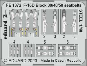 エデュアルド ズーム1/48 FE1372 F-16D Block 30/40/50 seatbelts for Kinetic Model kits