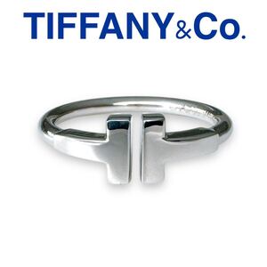 ティファニー リング Tワイヤーリング K18WG ユニセックス 8号 TIFFANY&Co. ホワイトゴールド ブランド メンズ レディース