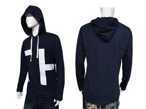 nts-09T3552-Nv-L2 TOMMY HILFIGER トミーヒルフィガー フード付き 長袖Ｔシャツ ロングTシャツ トップス ネイビー/L