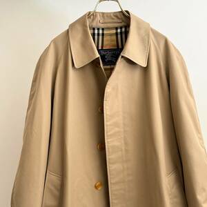 希少《 Dead Stock / England / 52RL 》90s デッド【 Burberrys 綿ポリ ビンテージ バルマカーンコート 英国製 イングランド製 】