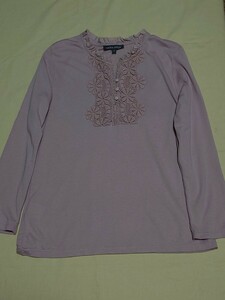 Laura Ashley★ローラアシュレイ★七分袖★フリル衿★レース★トップス★M