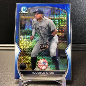 150枚限定 Roderick Arias 2023 Topps Bowman #BCP-135 Blue /150 Chrome Mojo Refractor Yankees