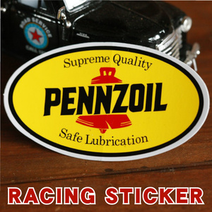 ペンズオイル ロゴ風 レーシングステッカー ◆ PENNZOIL レース 燃料 JLstms4