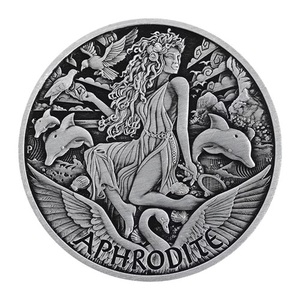 [保証書・カプセル付き] 2022年 (新品) ツバル「オリンポスの神々・アフロディテ 美と愛の女神」純銀 1オンス アンティーク 銀貨