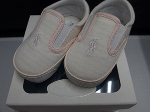 ラルフローレン RALPH LAUREN ベビーシューズ 靴 ファーストシューズ 10～10.5cm ホワイト×ピンク RL100190