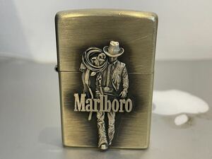 1円 ZIPPO ライター マルボロ Marlboroジッポ Zippoオイルライター真鍮製 中古品 喫煙グッズ ジッポー 火花確認済R673735