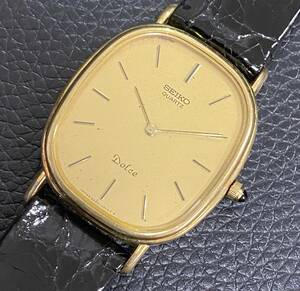 ※ SEIKO 6020-4040 14K セイコー ドルチェ スクエア ゴールド 『電池新品交換済み』クォーツ メンズ 腕時計 made in japan【B7410】