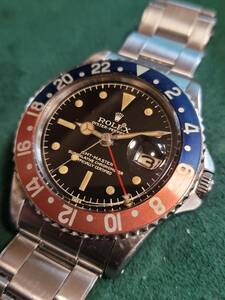 動画確認で　1960年製造　ROLEX GMT-MASTER ref.1675 PCG 1675MM　当時オリジナル　OH済み