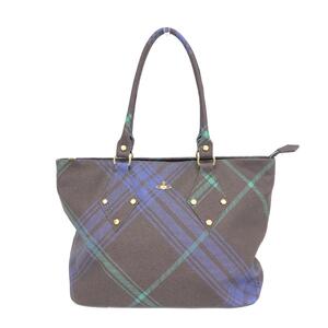 良好◆Vivienne Westwood ヴィヴィアンウエストウッド トートバッグ◆ ブルー PVC チェック レディース bag 鞄
