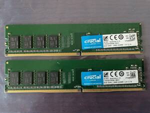 16GB 8GB 2枚 Crucial DDR4-2666 1.2V 動作品 1円スタート