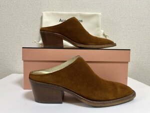 ■激レア■新品未使用■Acne Studios-アクネストゥディオス レザーミュール・サンダル■サイズ42■定価85,800円■ロゴ入り袋付■国内正規品