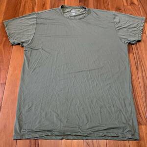 沖縄 米軍放出品 USMC MARINE ISSUE 海兵隊 半袖 Tシャツ トレーニング ランニング 筋トレ スポーツ LARGE OD (管理番号G9)