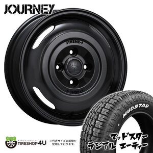 4本セット XTREME-J JOURNEY 14x4.5J 4/100 +43 SBK MUDSTAR RADIAL A/T 155/65R14 ホワイトレター 軽自動車 N-BOX ラパン スペーシア