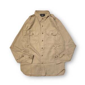 RRL RALPH LAUREN COTTON UTILITY SHIRT LONG SLEEVE BEIGE size M コットンユーティリティシャツ 長袖シャツ ベージュ ラルフローレン