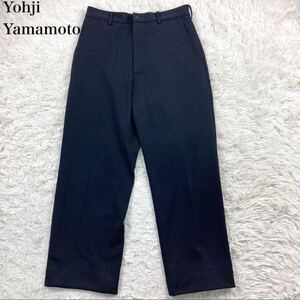 美品 希少3◆ Yohji Yamamoto POUL HOMME 2003SS ジャージ素材 テーパード スラックスパンツ ダークネイビー L ヨウジヤマモトプールオム