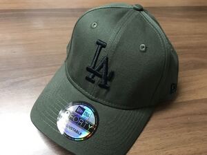 ニューエラ　キャップ　NEWERA 9FORTY CAP グリーン系　帽子　ブラック　LA ロゴ刺繍入　男女用　フリーサイズ