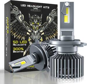 H4 LEDヘッドライト 120W 白色 30000LM 6500K バルブ 車検対応 キャンセラー内蔵 12V/24V ハイブリッド車・EV車対応 2個入り