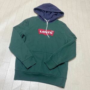 3789☆ LEVI’S リーバイス トップス スウェット バーカー フーディー プルオーバー メンズ S グリーン